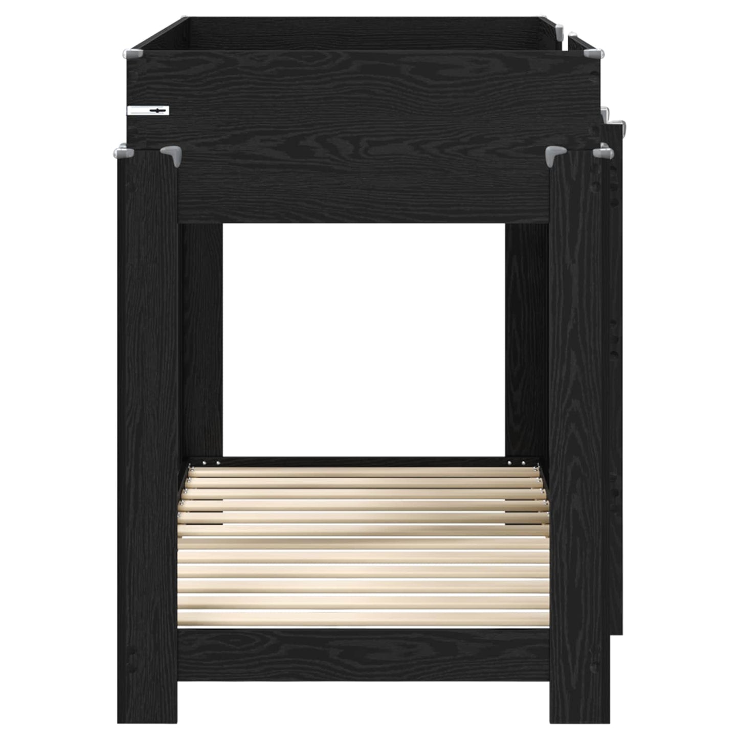 Letto a Castello per Bambini Rovere Nero 80 x 160 cm