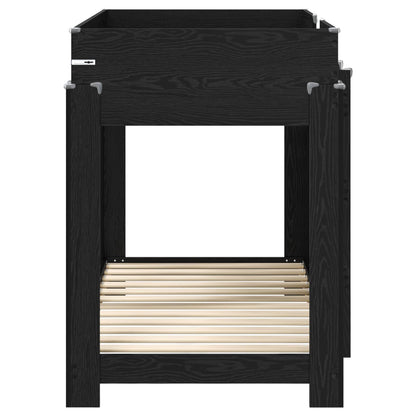 Letto a Castello per Bambini Rovere Nero 80 x 160 cm