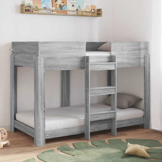 Letto a Castello per Bambini Grigio Sonoma 90 x 160 cm