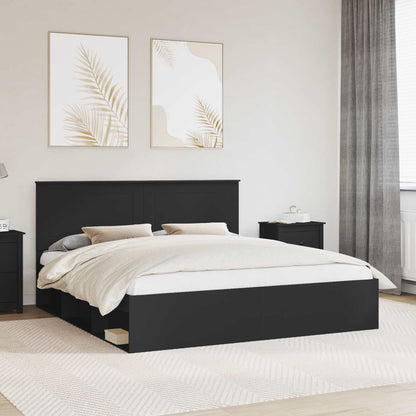 Struttura del letto Nero 200 x 200 cm Pino massello | homemem39