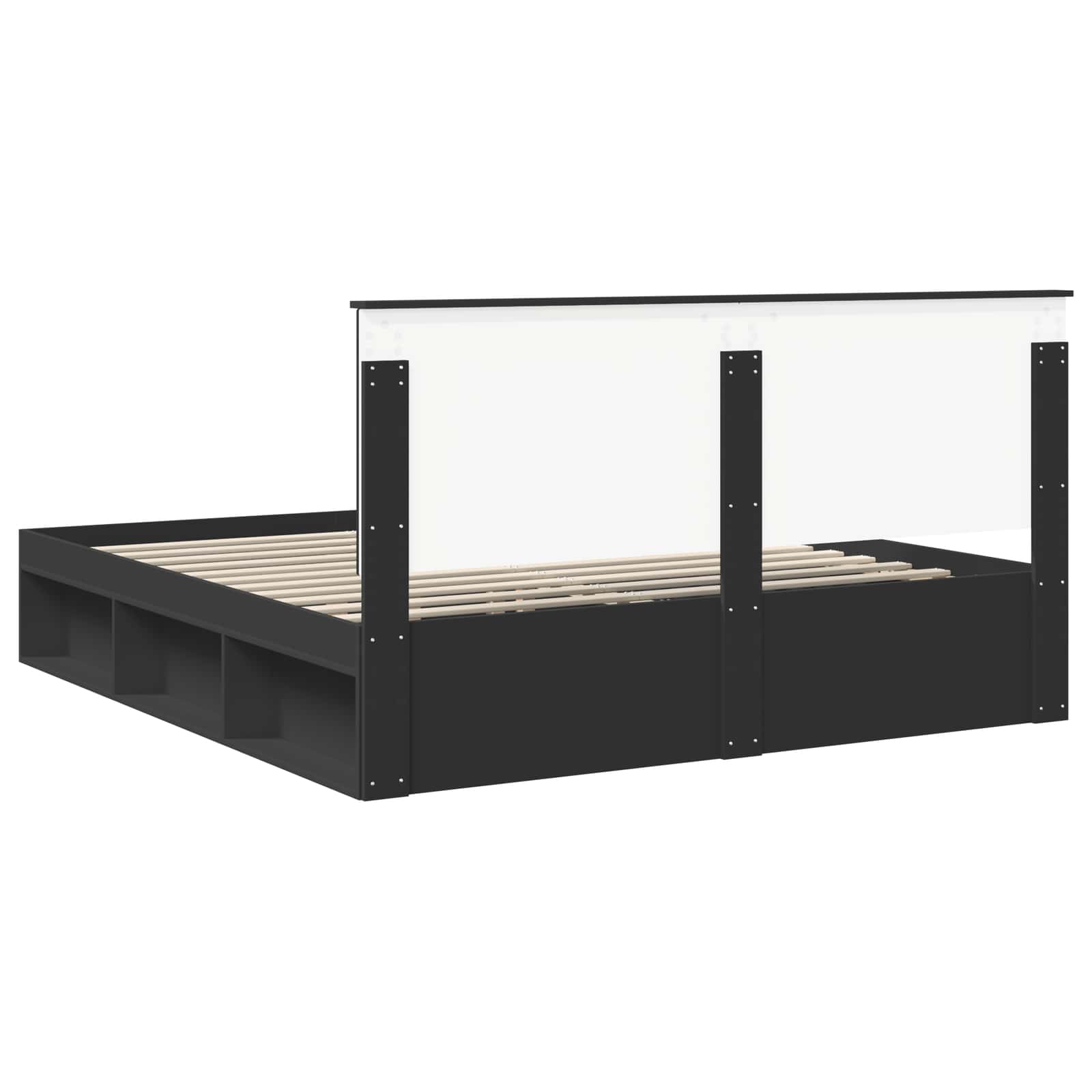 Struttura del letto Nero 200 x 200 cm Pino massello | homemem39