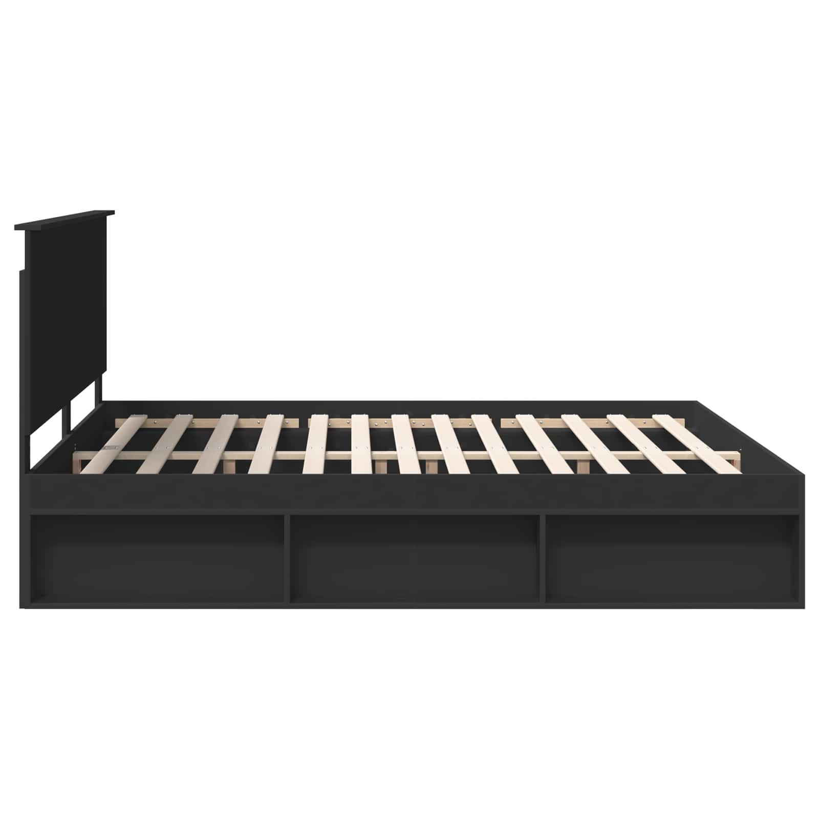 Struttura del letto Nero 200 x 200 cm Pino massello | homemem39