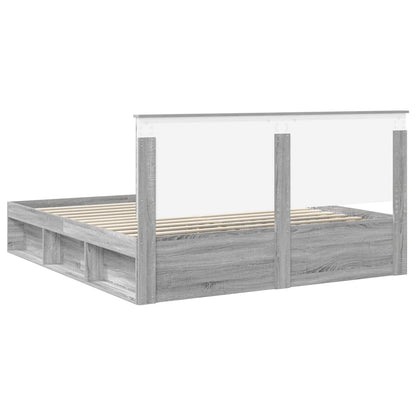 Struttura del letto Grigio Sonoma 200 x 200 cm Pino massello | homemem39
