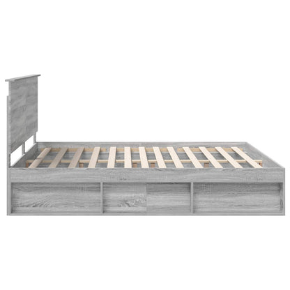 Struttura del letto Grigio Sonoma 200 x 200 cm Pino massello | homemem39
