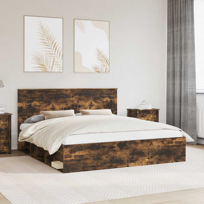 Struttura del letto Rovere fumé 180 x 200 cm Pino massello | homemem39