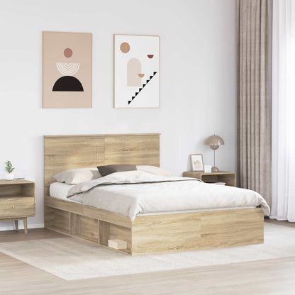 Struttura del letto Rovere Sonoma 150 x 200 cm Pino massello | homemem39