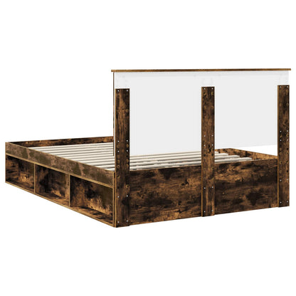 Struttura del letto Rovere fumé 150 x 200 cm Pino massello | homemem39