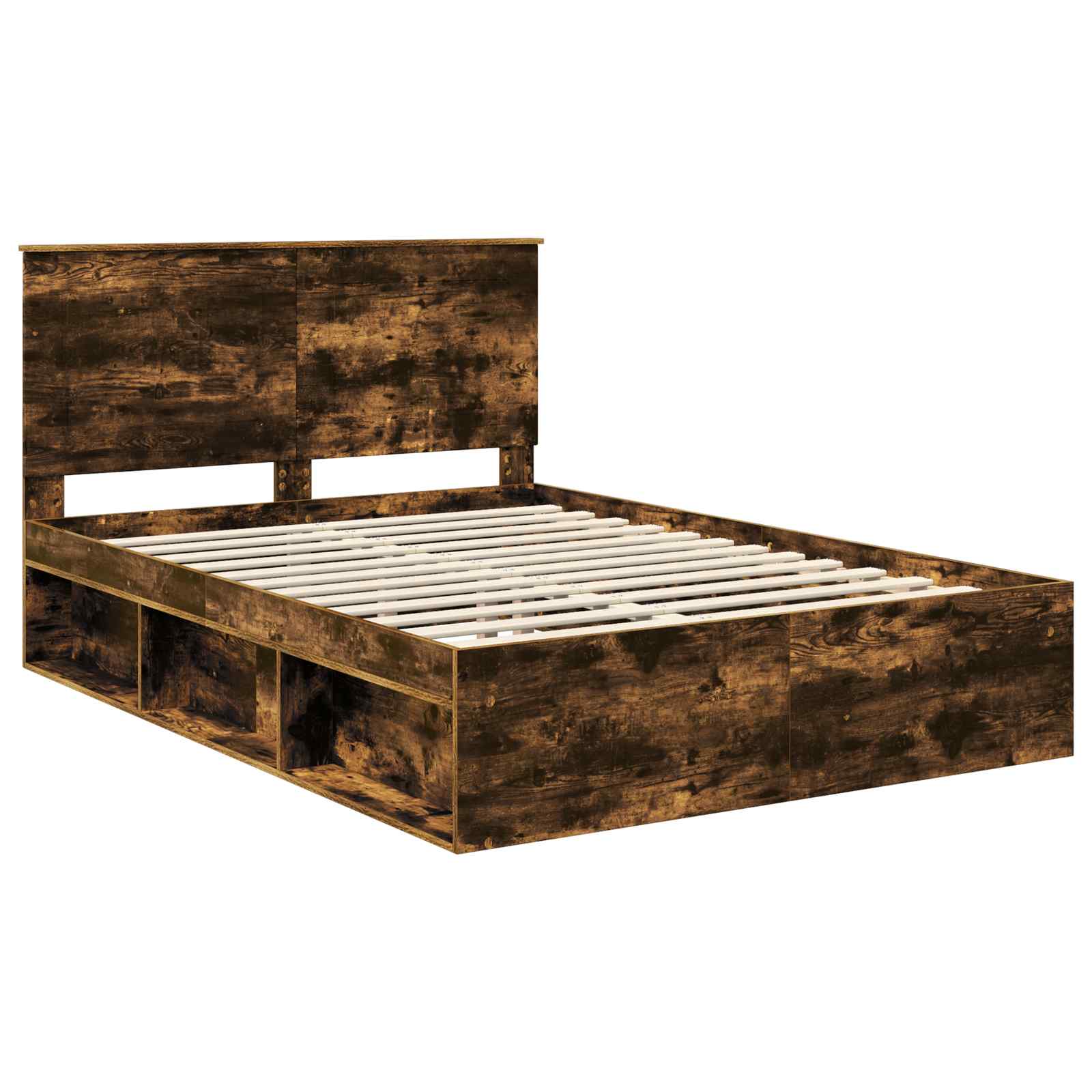 Struttura del letto Rovere fumé 140 x 190 cm Pino massello | homemem39