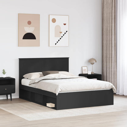 Struttura del letto Nero 140 x 200 cm Pino massello | homemem39