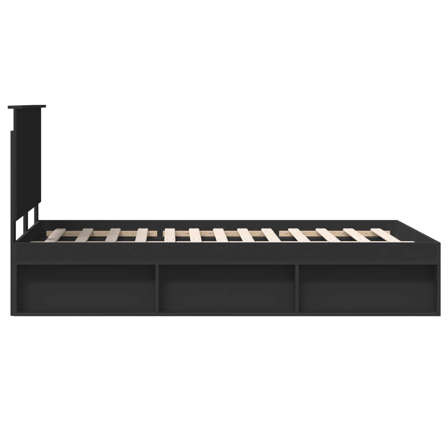 Struttura del letto Nero 135 x 190 cm Pino massello | homemem39