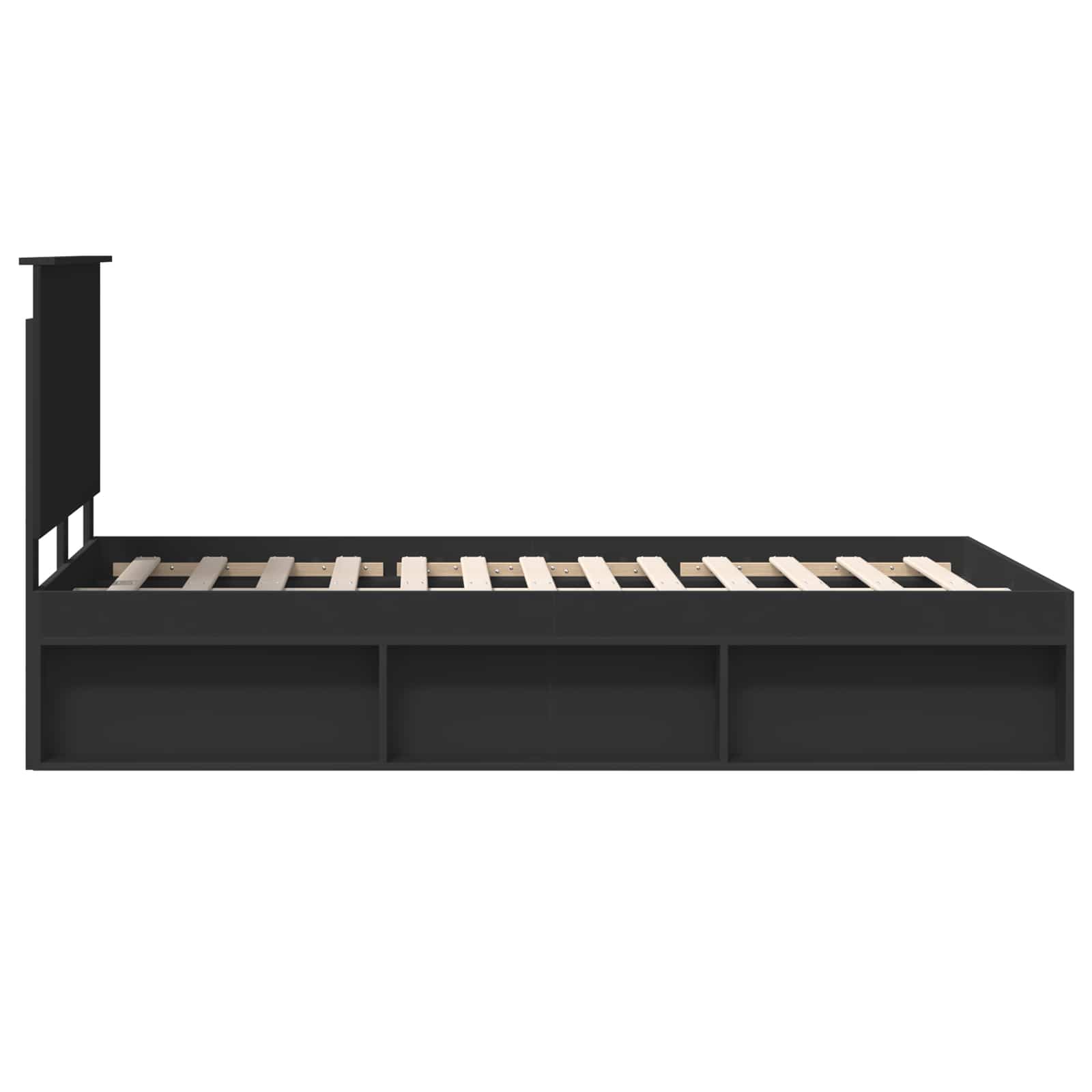 Struttura del letto Nero 135 x 190 cm Pino massello | homemem39