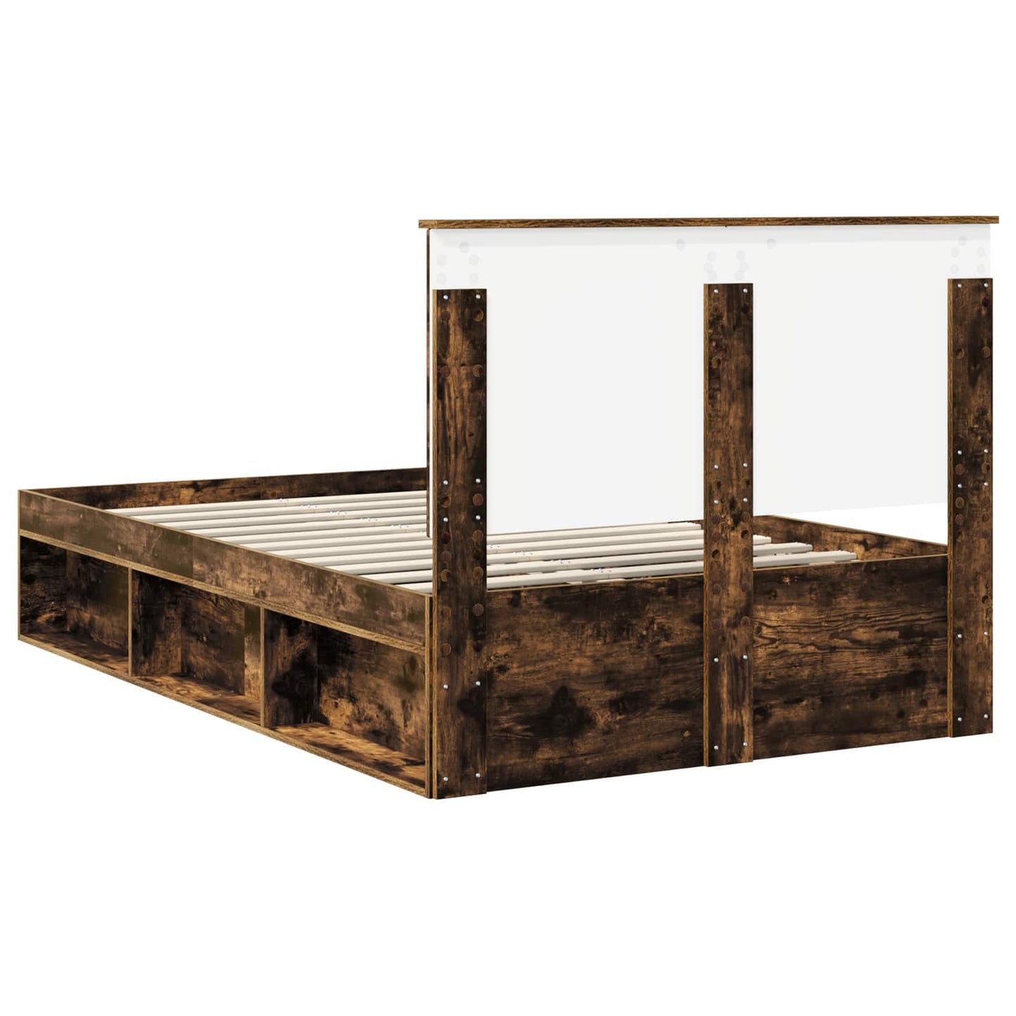 Struttura del letto Rovere fumé 135 x 190 cm Pino massello | homemem39