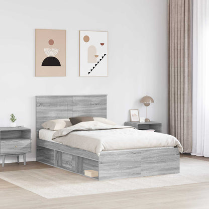 Struttura del letto Grigio Sonoma 135 x 190 cm Pino massello | homemem39