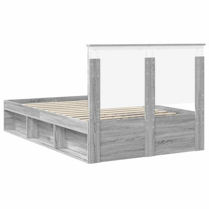 Struttura del letto Grigio Sonoma 135 x 190 cm Pino massello | homemem39