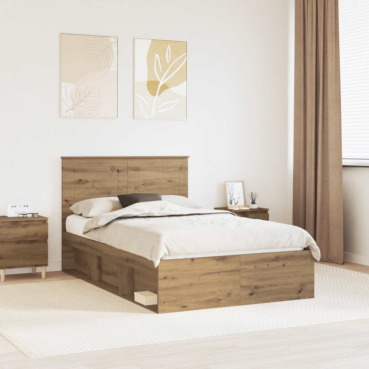Struttura del letto Rovere Artigianale 120 x 190 cm | homemem39