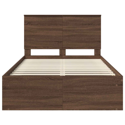 Struttura del letto Rovere Marrone 120 x 200 cm Pino massello