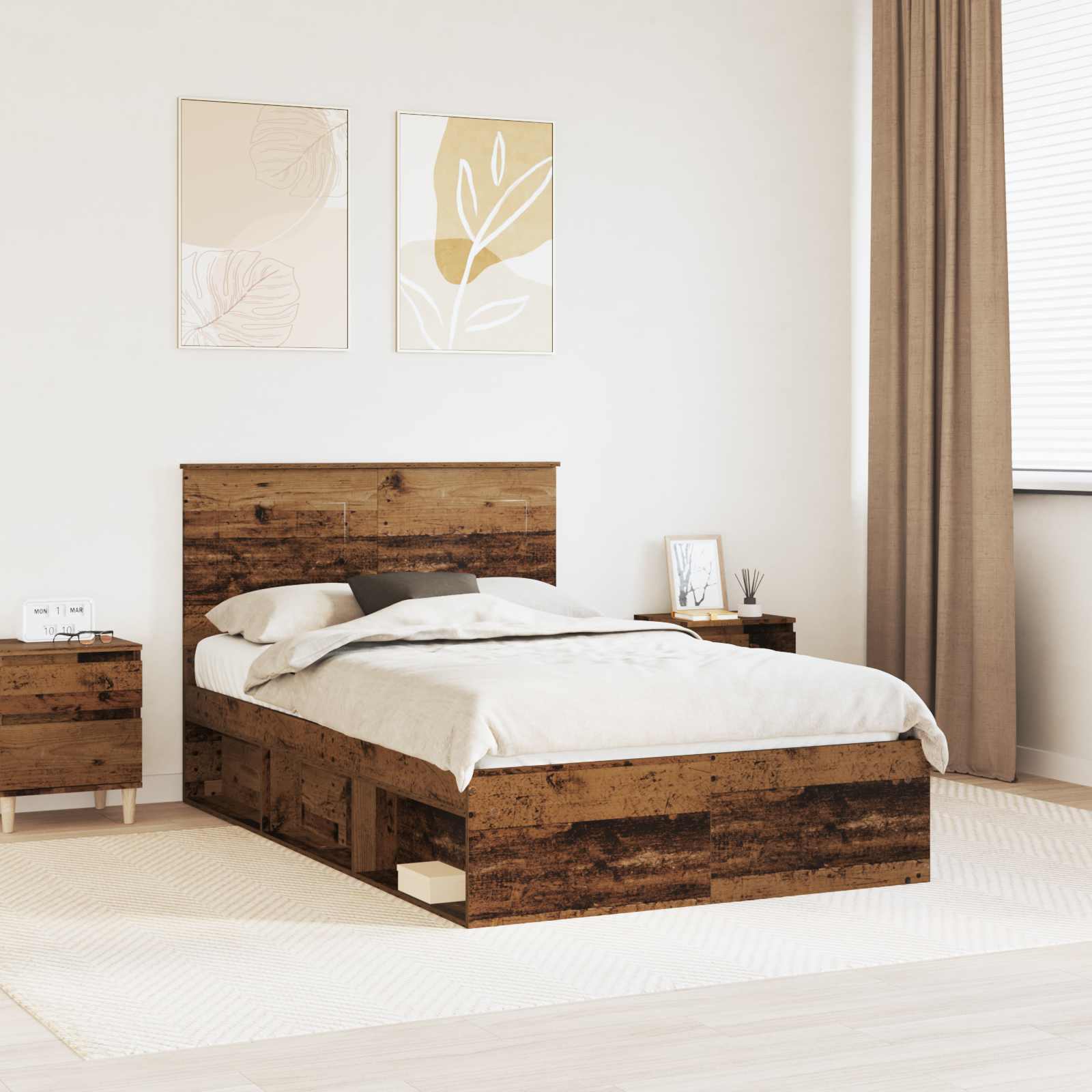 Struttura del letto Legno vecchio 120 x 200 cm Pino massello | homemem39
