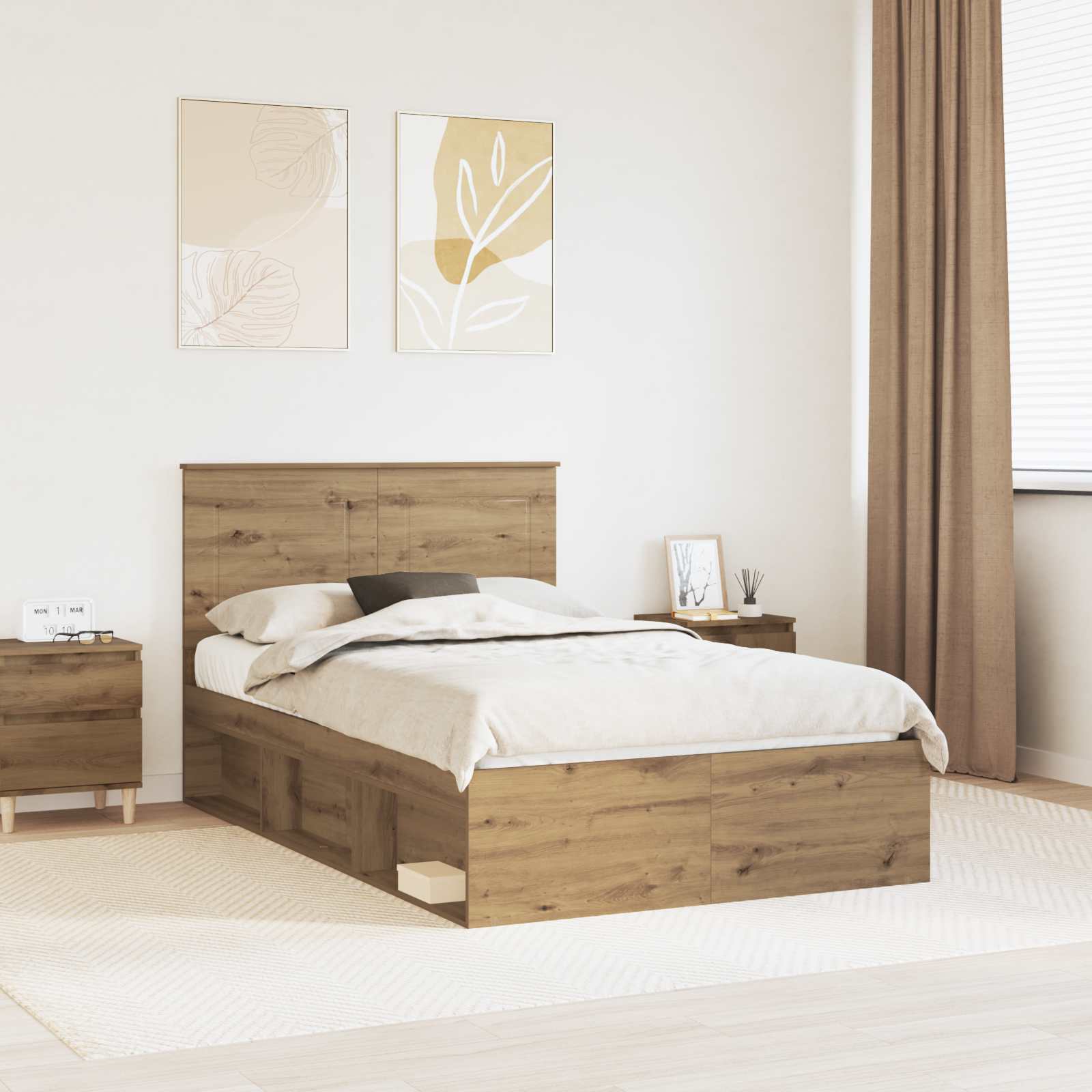 Struttura del letto Rovere Artigianale 120 x 200 cm | homemem39