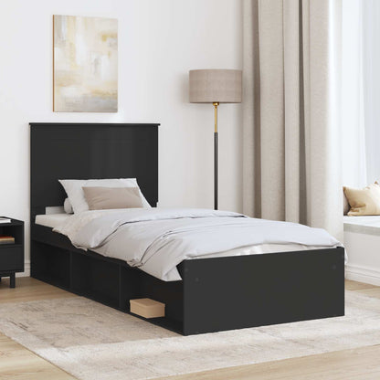 Struttura del letto Nero 100 x 200 cm Pino massello | homemem39