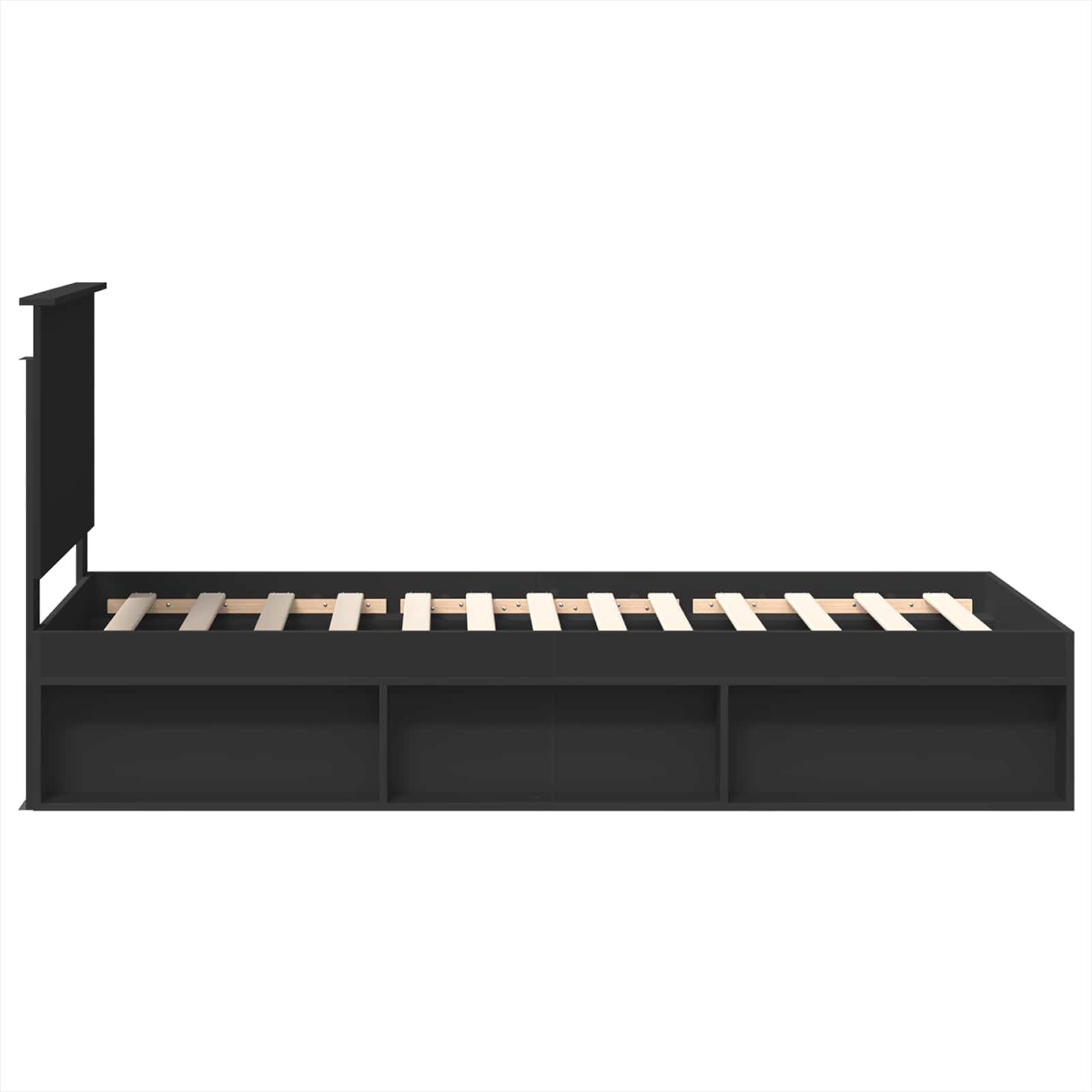 Struttura del letto Nero 100 x 200 cm Pino massello | homemem39
