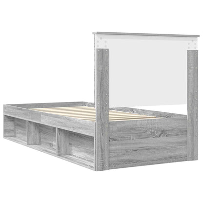 Struttura del letto Grigio Sonoma 100 x 200 cm Pino massello | homemem39