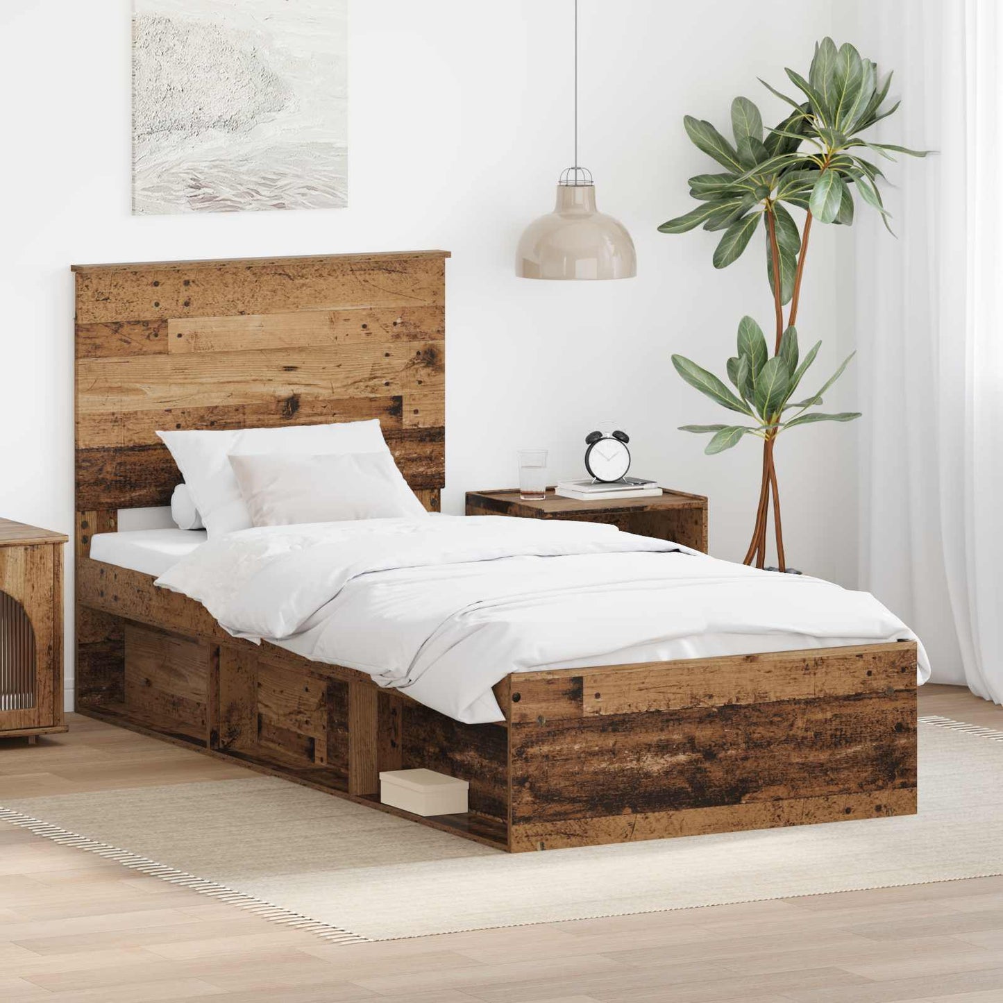 Struttura del letto Legno vecchio 100 x 200 cm Pino massello | homemem39
