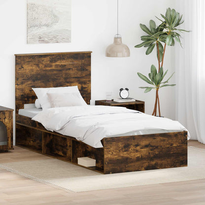 Struttura del letto Rovere fumé 90 x 190 cm Pino massello | homemem39