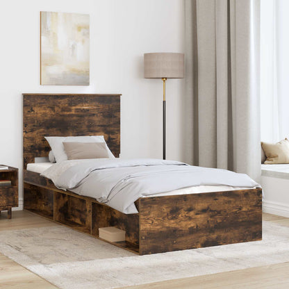 Struttura del letto Rovere fumé 90 x 190 cm Pino massello | homemem39