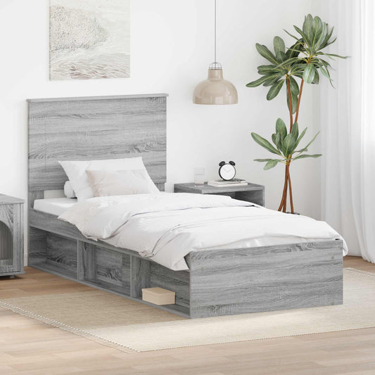 Struttura del letto Grigio Sonoma 90 x 190 cm Pino massello | homemem39