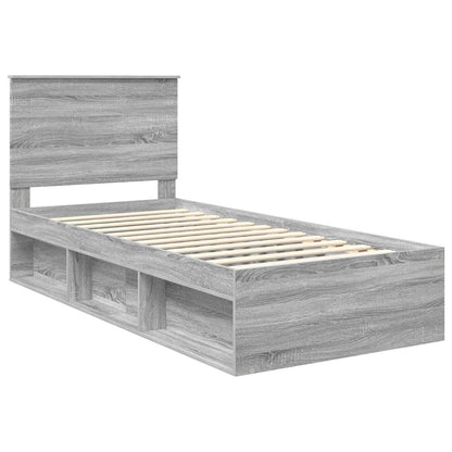 Struttura del letto Grigio Sonoma 90 x 190 cm Pino massello | homemem39