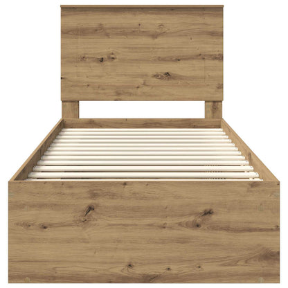 Struttura del letto con testiera Rovere Artigianale 90 x 190 cm | homemem39