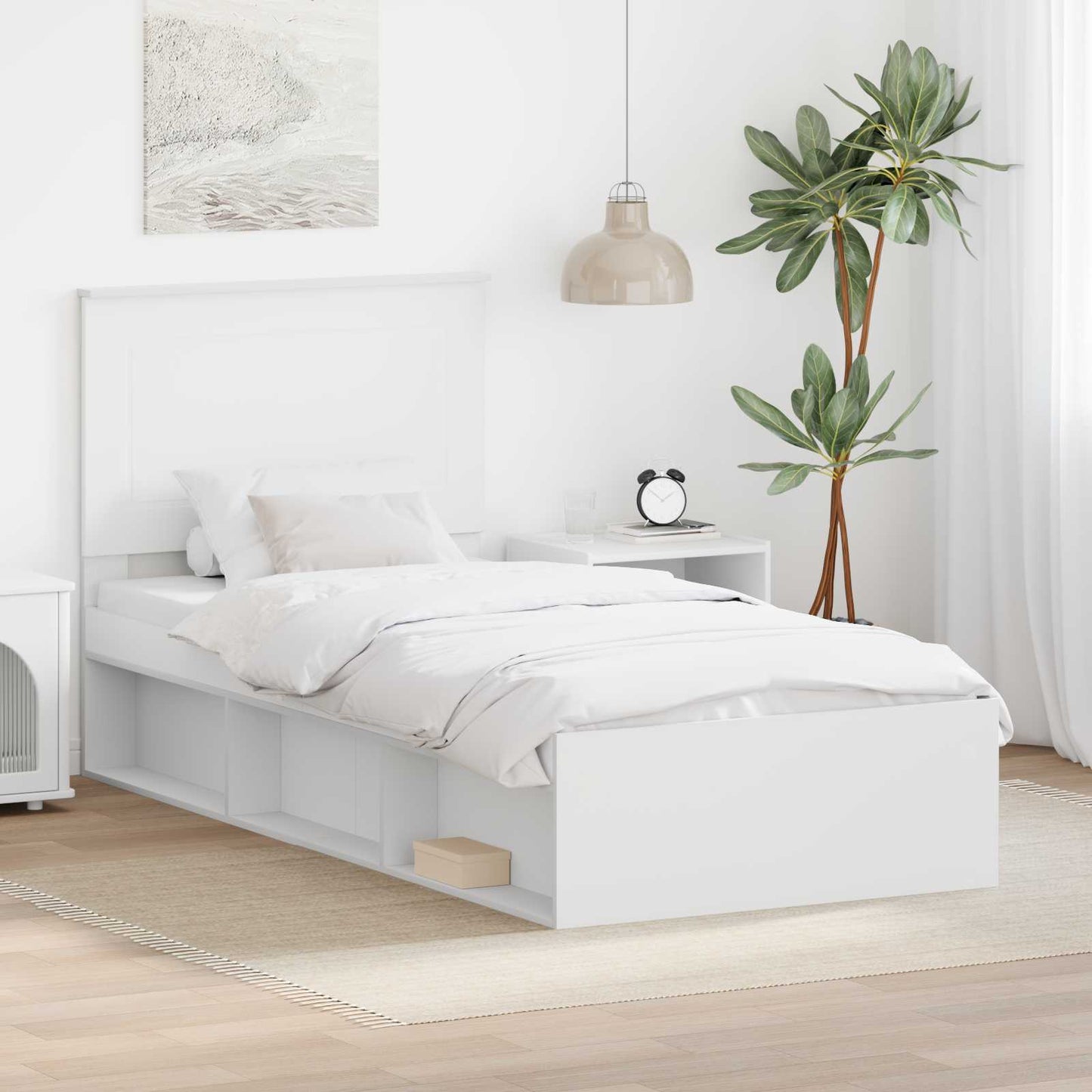 Struttura del letto Bianco 90 x 200 cm Pino massello | homemem39