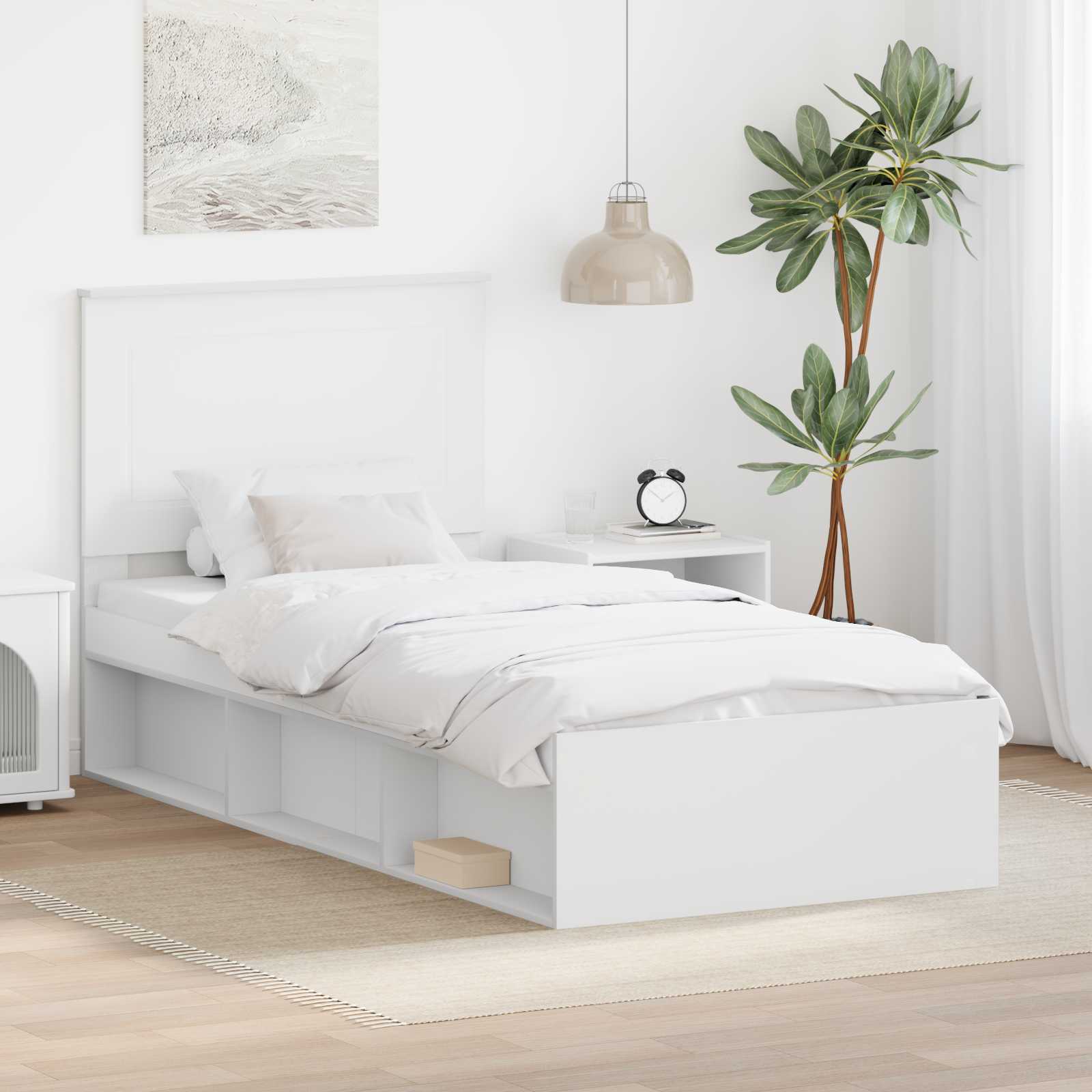 Struttura del letto Bianco 90 x 200 cm Pino massello | homemem39