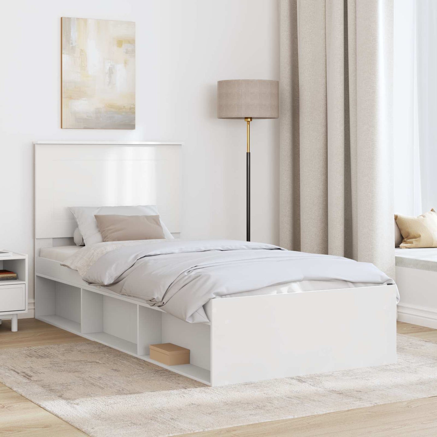 Struttura del letto Bianco 90 x 200 cm Pino massello | homemem39