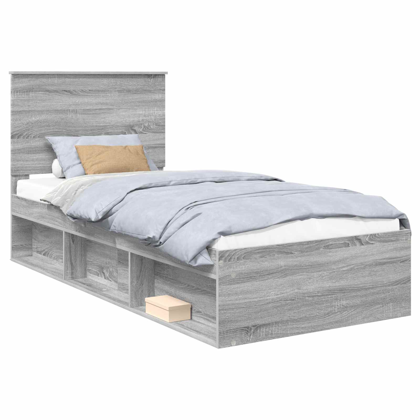 Struttura del letto Grigio Sonoma 90 x 200 cm Pino massello | homemem39