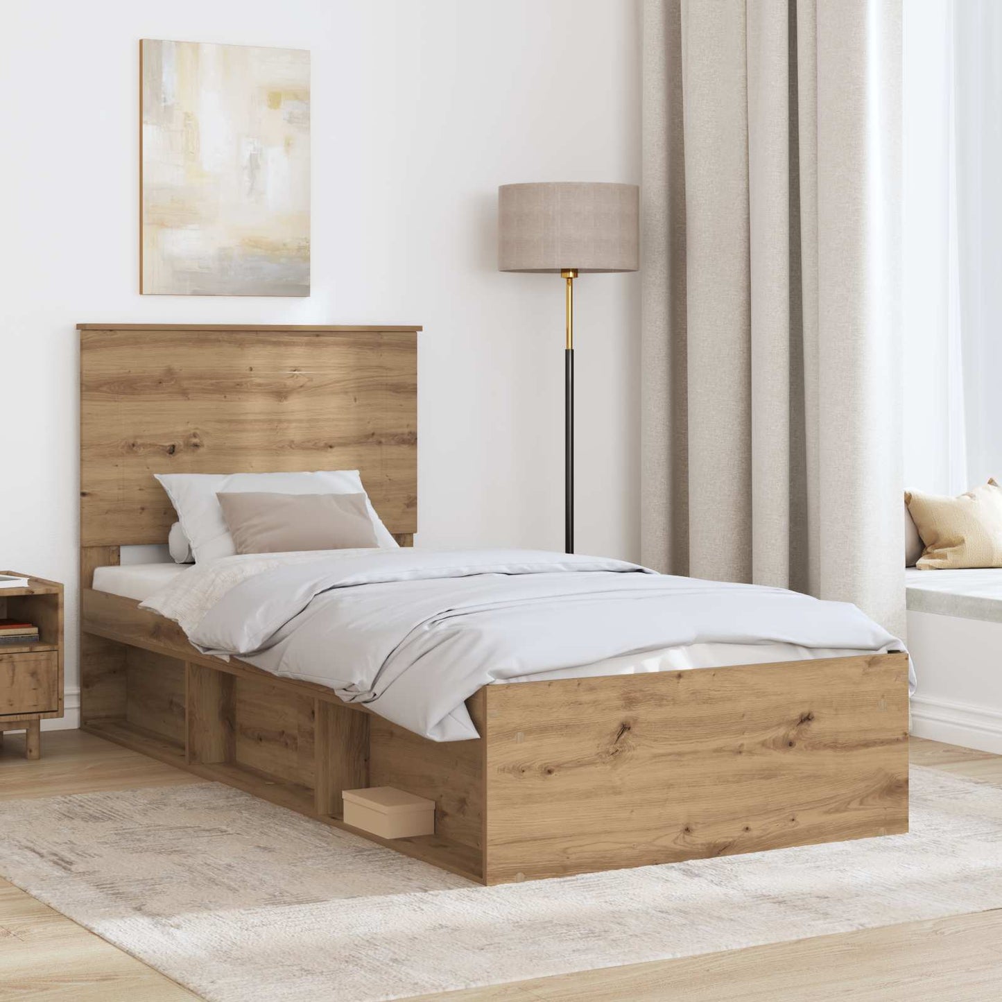 Struttura del letto con testiera Rovere Artigianale 90 x 200 cm | homemem39