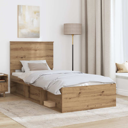 Struttura del letto con testiera Rovere Artigianale 90 x 200 cm | homemem39
