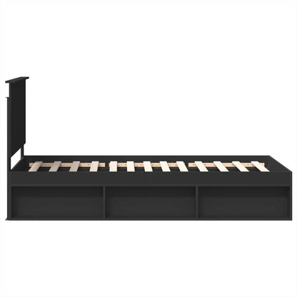 Struttura del letto con testiera Nero 75 x 190 cm Pino massello | homemem39
