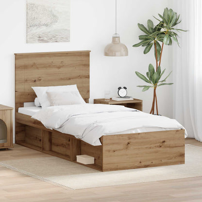 Struttura del letto con testiera Rovere Artigianale 75 x 190 cm