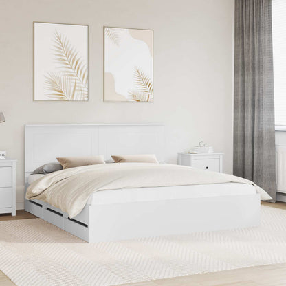 Struttura del letto Bianco 200 x 200 cm Legno Ingegnerizzato | homemem39
