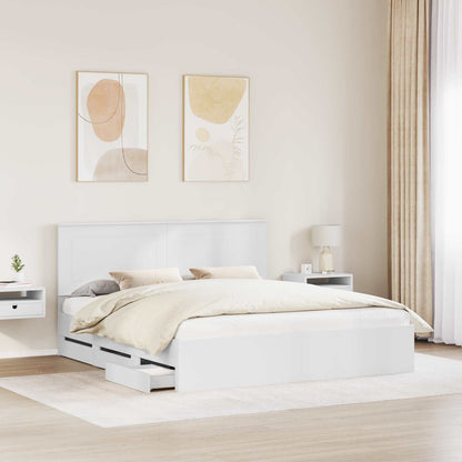Struttura del letto Bianco 200 x 200 cm Legno Ingegnerizzato | homemem39