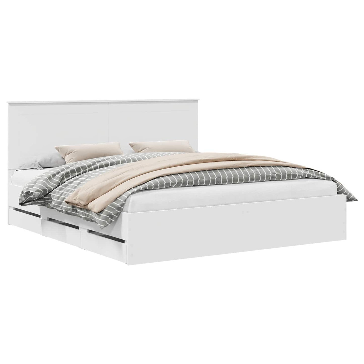 Struttura del letto Bianco 200 x 200 cm Legno Ingegnerizzato | homemem39