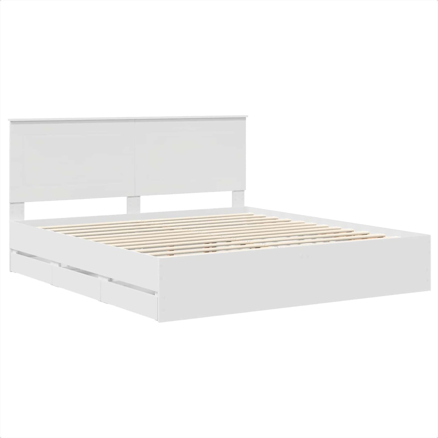 Struttura del letto Bianco 200 x 200 cm Legno Ingegnerizzato | homemem39