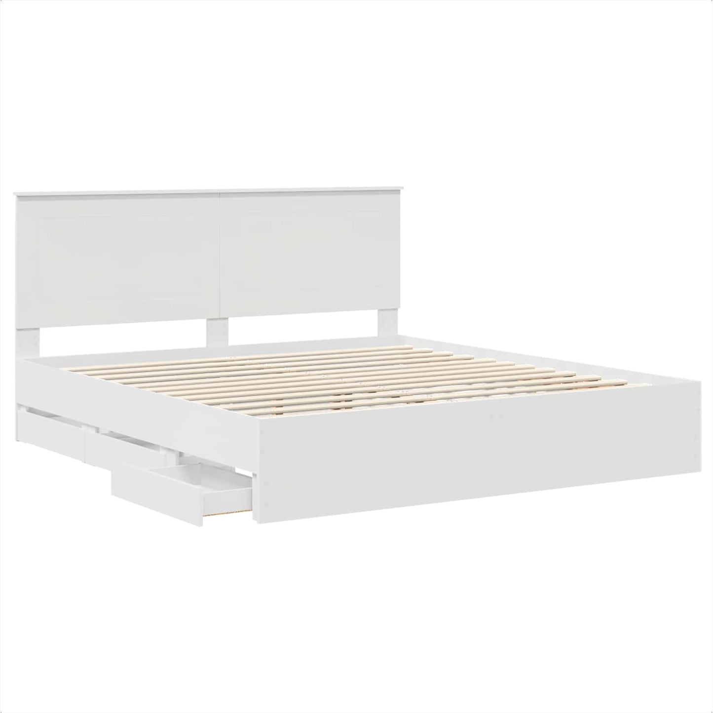 Struttura del letto Bianco 200 x 200 cm Legno Ingegnerizzato | homemem39