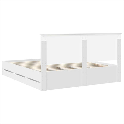 Struttura del letto Bianco 200 x 200 cm Legno Ingegnerizzato | homemem39