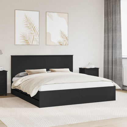 Struttura del letto Nero 200 x 200 cm Legno Ingegnerizzato