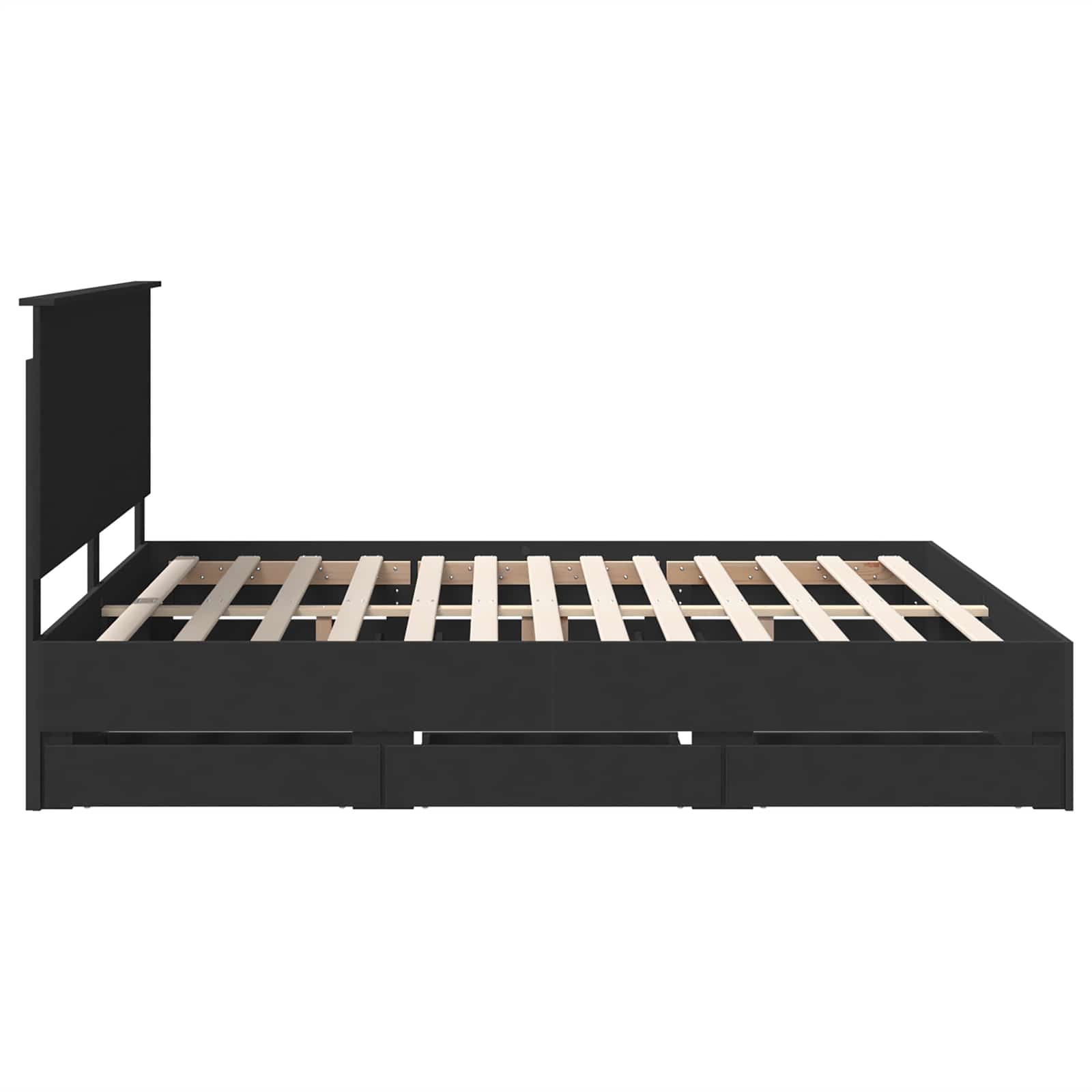 Struttura del letto Nero 200 x 200 cm Legno Ingegnerizzato | homemem39