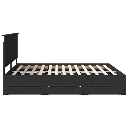 Struttura del letto Nero 200 x 200 cm Legno Ingegnerizzato | homemem39