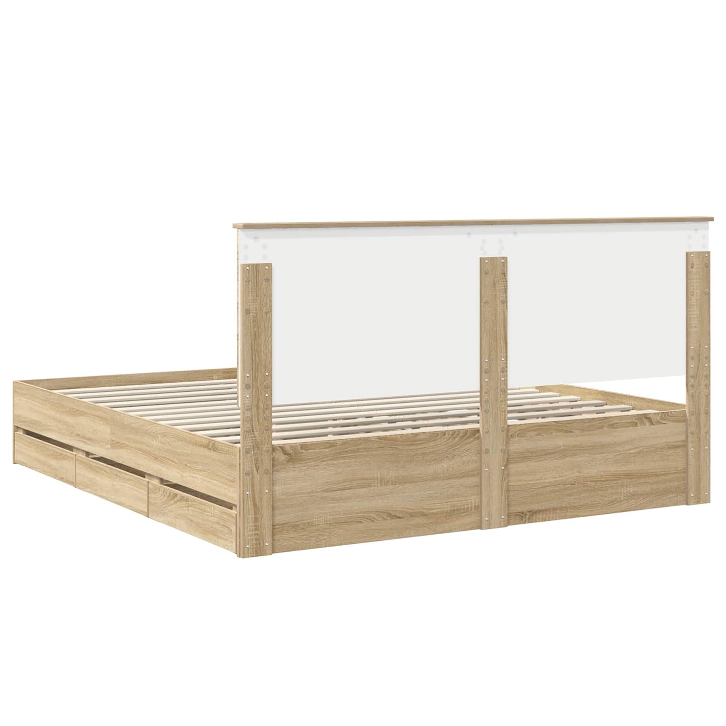 Struttura del letto con cassetto Rovere Sonoma 200 x 200 cm | homemem39