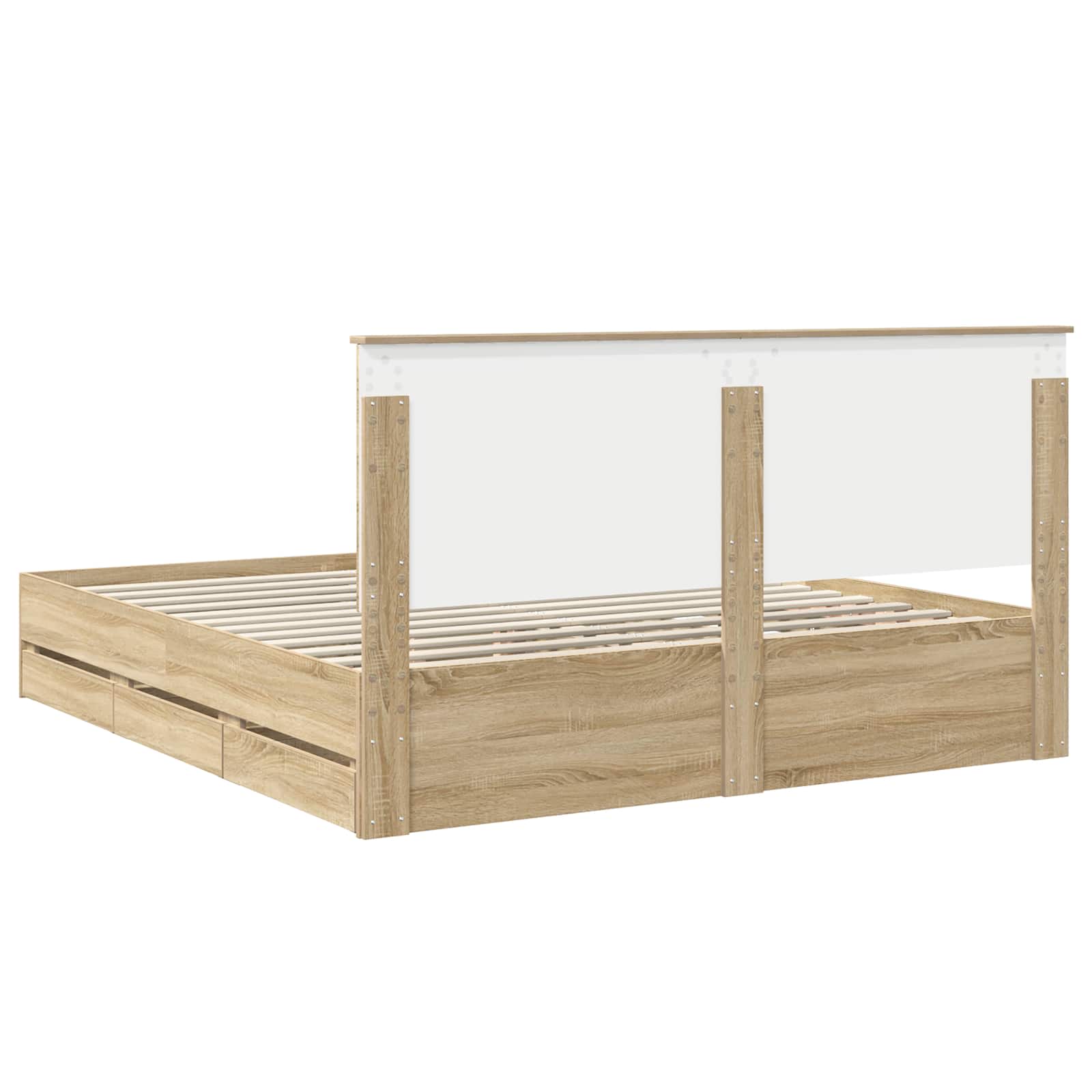 Struttura del letto con cassetto Rovere Sonoma 200 x 200 cm | homemem39